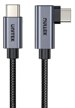 Unitek Kabel USB-C 90° / Kabel / USB-C (M) - USB-C (M) / 1 m / PD 100W (C14123BK-1M)