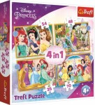 Trefl Puzzle Disney princezny: Šťastný den 4v1 (35,48,54,70 dílků) - Trefl