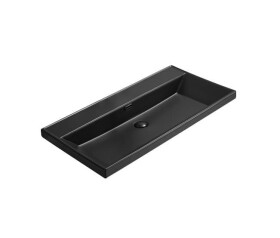 Nábytkové umyvadlo SAT B-Way 81x46,5 cm černé, otvor pro baterii uprostřed SATBW8046BKM SATBW8046BKM