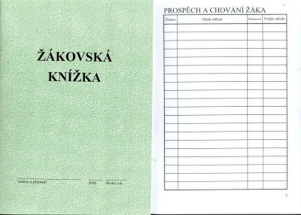 Žákovská knížka ZELENÁ pro 1. a 2. stupeň ZŠ