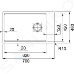 FRANKE - Kubus 2 Fragranitový dřez KNG 110-62, 760x460 mm, matná černá 125.0627.321