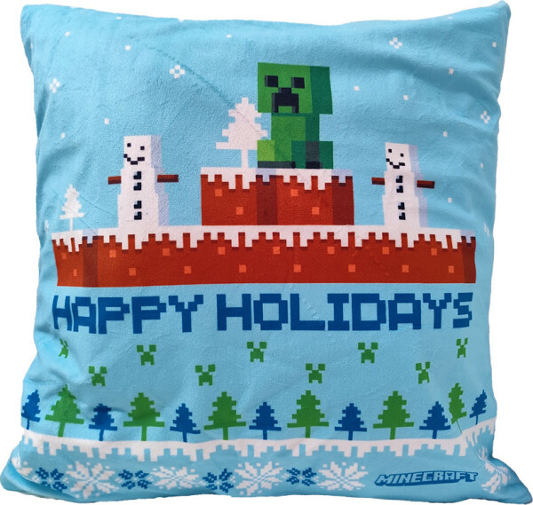 Povlak na polštářek Minecraft Sněhulák a Creeper