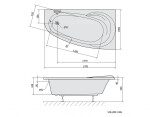 POLYSAN - NAOS R asymetrická vana 170x100x43cm, bílá 99111