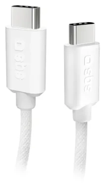 SBS USB-C - USB-C šedá / Kabel / opletený / 60 W Power Delivery / 1,5 m