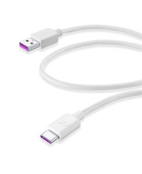 Cellularline SC USB datový kabel s USB-C konektorem 1.2m bílá / Huawei SuperCharge technologie (USBDATACSCUSBCW)