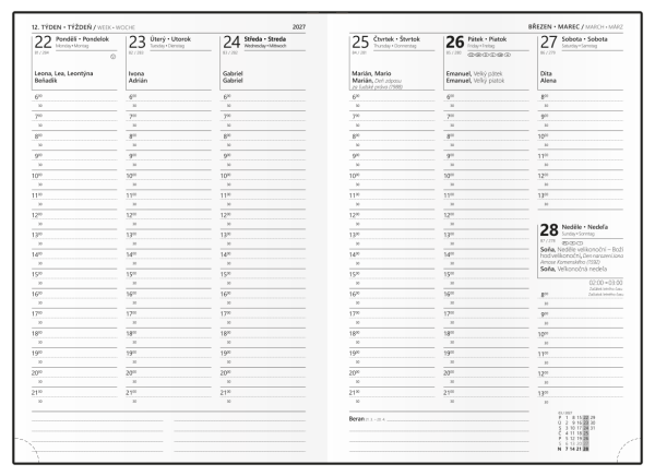 Týdenní diář Baloušek Oskar Vivella A5 jasně zelená