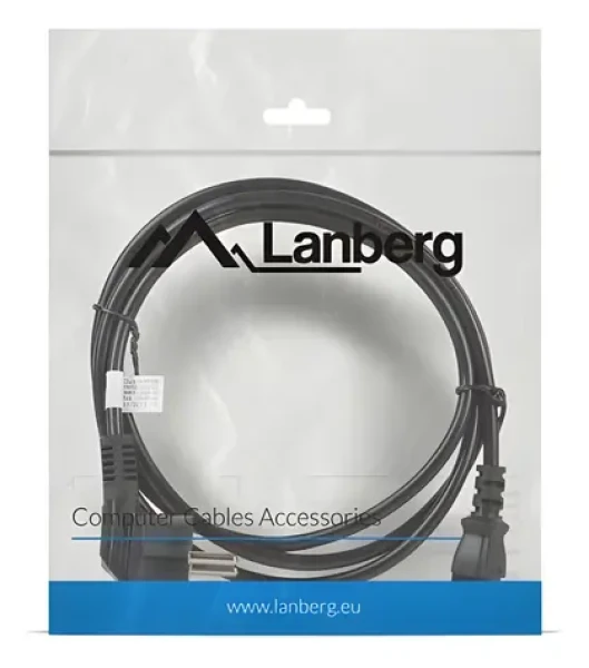 Lanberg CA-C13C-11CC-0018-BK černá / Napájecí kabel / C13 90° / CEE7/7 / 1,8 m (CA-C13C-11CC-0018-BK)