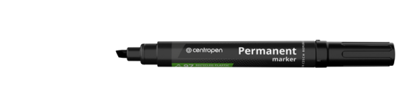 Popisovač Centropen 8576 permanentní, klínový hrot - černý