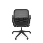 Židle kancelářská, černý MESH a černá látka, plastový kříž, houpací mechanismus.