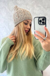 Fleecová čepice Melisa K241 beige+grey UNI