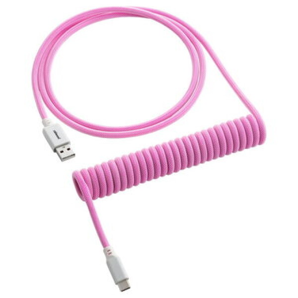 CableMod Classic Coiled Keyboard Cable USB-C - USB-A 1.5m Strawberry Cream / Kabel pro klávesnici (CM-CKCA-CW-IW150IW-R)