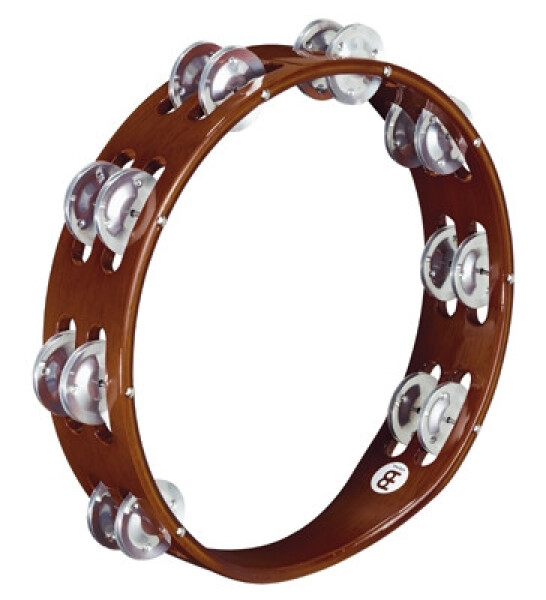 Meinl TA2A-AB Traditional Wood Tambourine 2 Rows Aluminium - African Brown