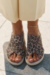 Zazoo 40392 Kožené Sandály Dámské Leopardí Hnědé 40