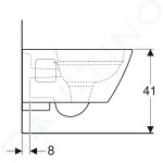 GEBERIT - Selnova Square Závěsné WC, 540x350 mm, Rimfree, bílá 501.546.01.1