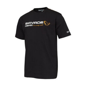 Savage Gear Tričko Signature Logo T-Shirt Black Ink L (73646)