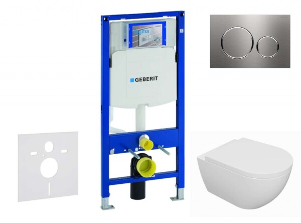 GEBERIT - Duofix Set předstěnové instalace, klozetu Oudee a sedátka softclose, tlačítko Sigma20, nerez SANI11CA6100