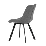 Židle jídelní, šedá látka, nohy černý kov