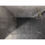 MEXEN/S - Lunar-F sprchový kout skládací dveře levá 95 x 70, transparent, zlato kartáčovaná 836-095-070-55-00-L