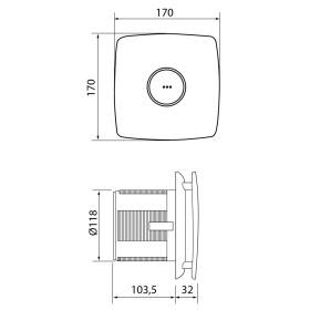 CATA - X-MART 12T koupelnový ventilátor axiální s časovačem, 20W, potrubí 120, bílá 01021000