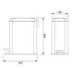 AQUALINE - SIMPLE LINE odpadkový koš obdélníkový 5l, černá mat GAQ005B