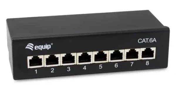 Equip 326621 černá / Patch panel / Cat6a / 8 portů / 10 Gbit/s / stíněný (326621)