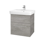 Dřevojas - Umyvadlová skříňka Q MAX SZZ2 60 - D01 Beton / Úchytka T02 / D01 Beton 67529B