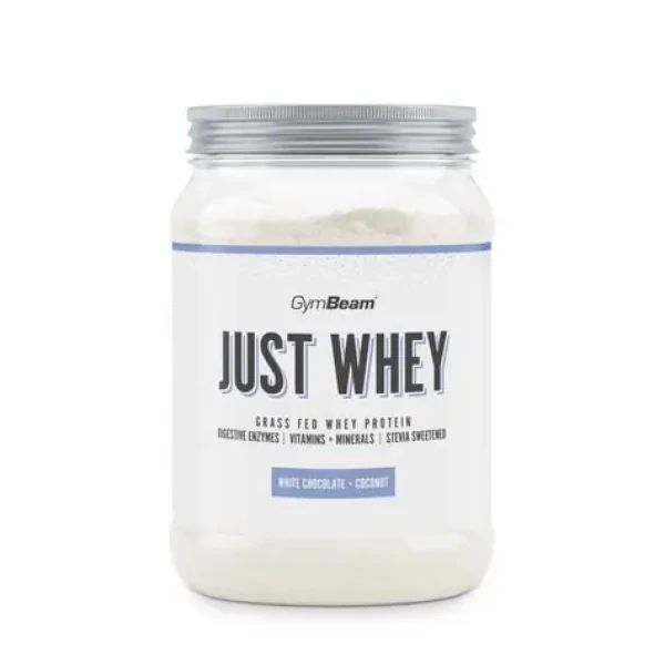 Just Whey Grass-Fed Protein – GymBeam (bílá čokoláda kokos, 500 g) (28324-35-500g-white-chocolate-coconut-01)
