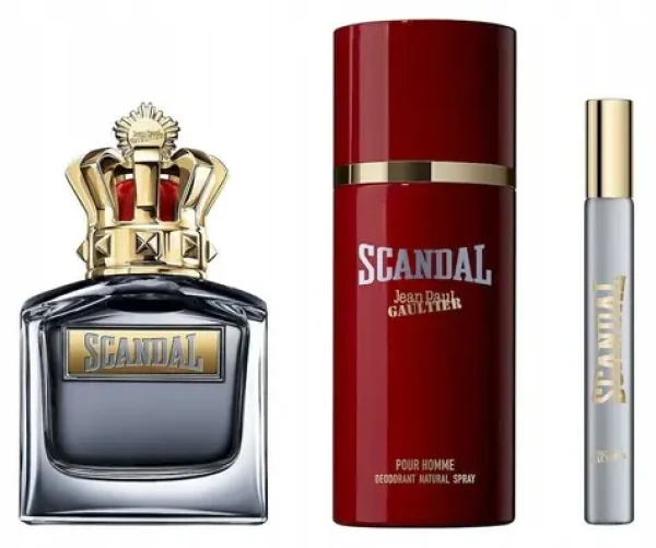 Jean Paul Gaultier Scandal Pour Homme / Pánská dárková sada / EDT 100 ml + deodorant 150 ml + EDT 10 ml