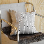 Fine Little Day Vyšívaný lněný povlak na polštář Birch 48 × 48 cm, béžová barva, textil