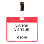 Djois jmenovka, 82,5 x 103 mm, PVC, červené, 25 ks