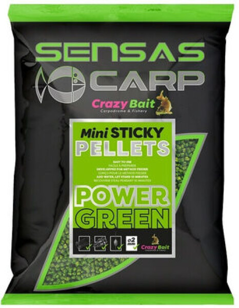 Sensas Pelety Mini Sticky Pellets Power Green 700g (44785)