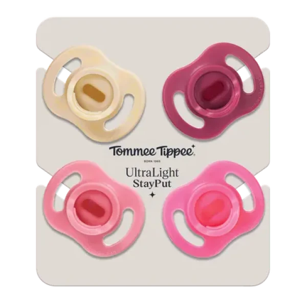 Tommee Tippee Silikonový Dudlík Ultra-light 6-18m, 4 ks, GIRL (433615)