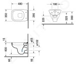 DURAVIT - D-Code Závěsné WC, bílá 22110900002