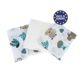 Bomimi Pleny bavlna Premium 140 g/m2 potisk, 80x70, 3ks, POJÍZDNÁ ZOO (BO2217WHT041)