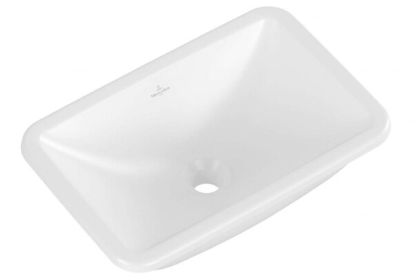 VILLEROY & BOCH - Loop&Friends Umyvadlo 52x35 cm, s přepadem, bez otvoru pro baterii, CeramicPlus, Stone White 4A5600RW