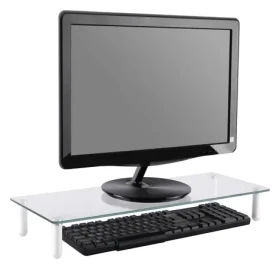 Equip 650882 černá / Skleněný stojan pod monitor / nosnost 20 kg / tvrzené sklo / 560x210x80 mm (650882)