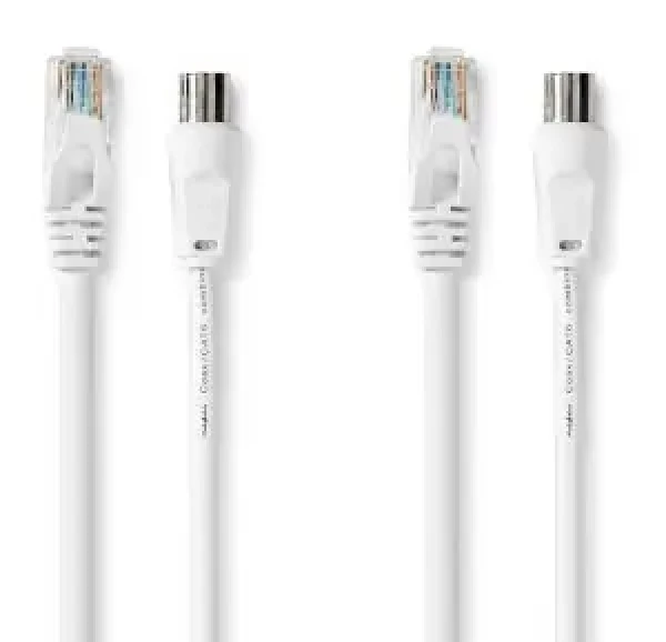 Nedis Kombinovaný kabel koax a CAT6 bílá / Kombinovaný kabel / RG58 / 75 Ohm / 3 m / dvojité stínění / box (CSGB4500WT30)