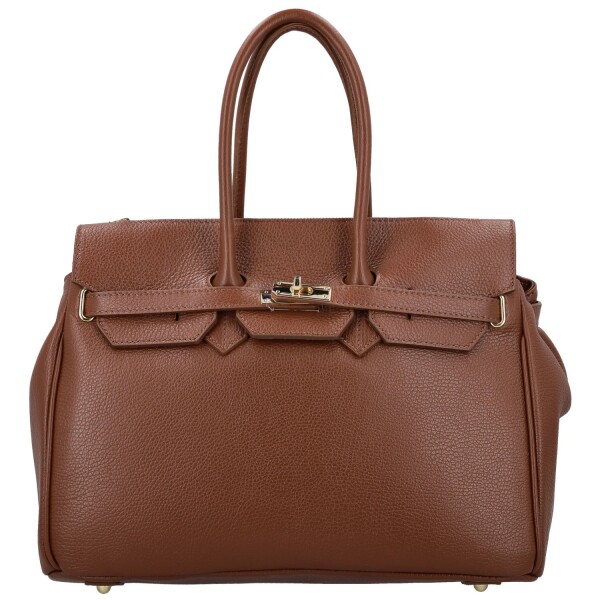 Luxusní dámská kožená kabelka do ruky Annalena, hnědá