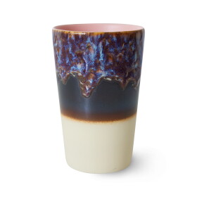 HK living Kameninový hrnek 70's Tea Mug Aurora 475 ml, fialová barva, modrá barva, krémová barva, keramika