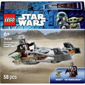 75436 LEGO® STAR WARS™ Mandalorianům a Grogu na jejich speeder Bike™ (75436)