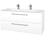 Dřevojas - Umyvadlová skříňka GIO SZZ2 120 - M01 Bílá mat / Úchytka T03 / M01 Bílá mat 406875C