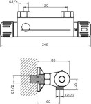 NOVASERVIS - Sprchová termostatická baterie 120 mm Aquamat chrom 2664/1,0