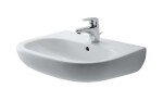 DURAVIT - D-Code Umyvadlo 55x43 cm, s přepadem, s otvorem pro baterii, bílá 23105500002