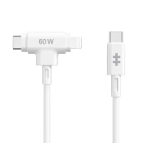 Hyper HyperJuice Nabíjecí hybridní kabel Silicone 60W USB-C (M) - Lightning 1.5m bílá (HJ4010WHGL)