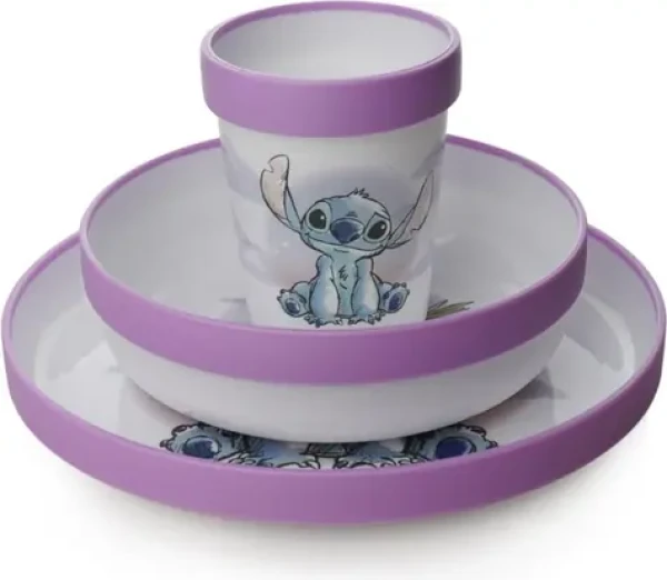 STOR Dětská jídelní sada Lilo Stitch / Jídelní sada / 3v1 / bez BPA / do mikrovlnky a myčky (10995)