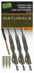 Fox Montáž Edges Naturals Copper-Core Power Grip Lead Clip Leaders 3ks