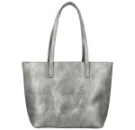 Trendy dámská koženková kabelka na rameno Serafina, stříbrná