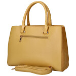 Trendy dámská koženková kabelka do ruky Sonia, žlutá