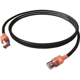 Easylan CS1OSADAD0010 RJ45 síťové kabely, propojovací kabely CAT 6A S/FTP 1.00 m černá dvoužilový stíněný, bez halogenů, samozhášecí 1 ks