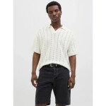 Jack&Jones pánská košile JORPAROS KNIT ESTER SS CROCHET POLO 12272562 SEA SALT XL